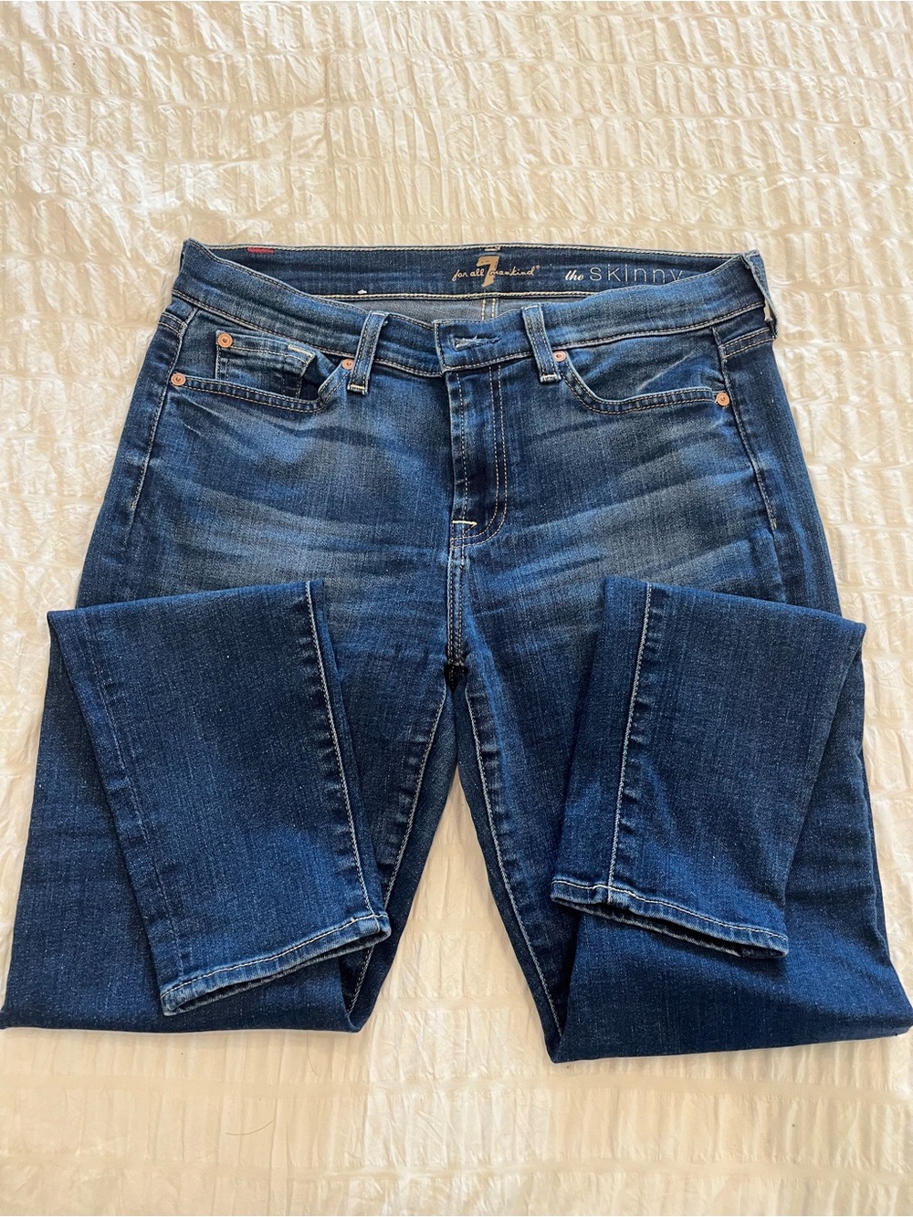 7 For All Mankind Women's Indigo Blue Skinny Jeans